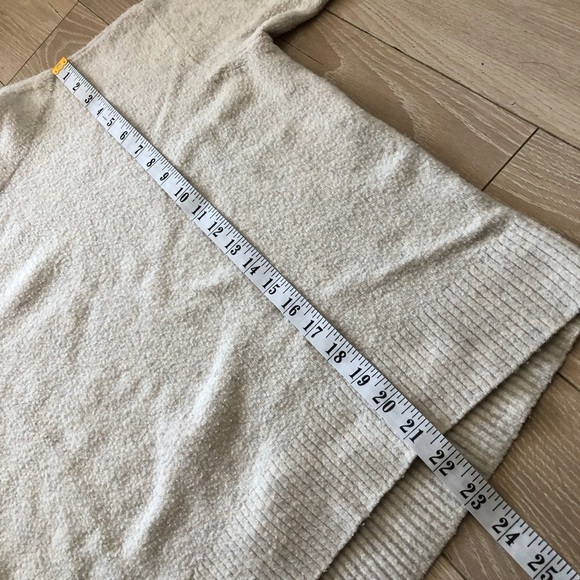 Uniqlo Wool Blend Mock Neck Sweater in White Light Grey Heather Size S - Picture 8 of 10